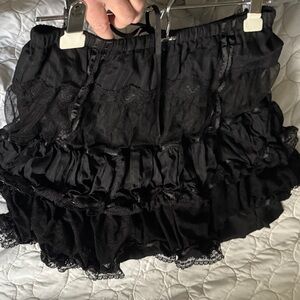 Elegant Black Ruffled Skirt- size Small- Holy.S brand